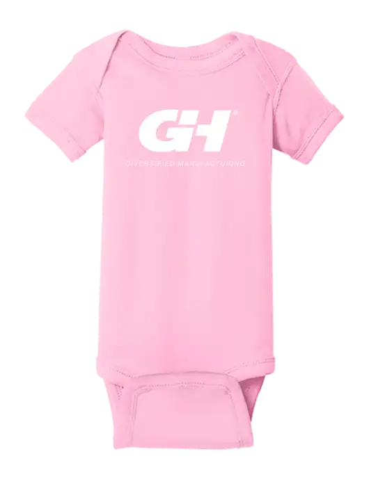 Rabbit Skins Pink Infant Short Sleeve Baby Rib Bodysuit w/G&H Logo