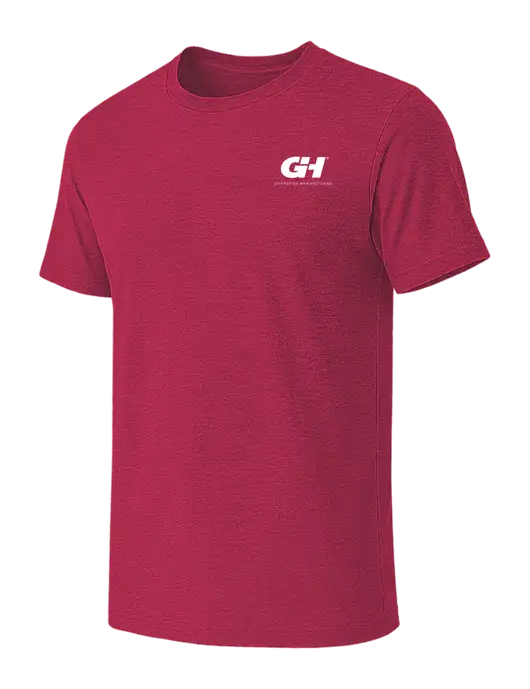 BELLA+CANVAS Heather Raspberry CVC Short Sleeve Tee w/G&H Logo