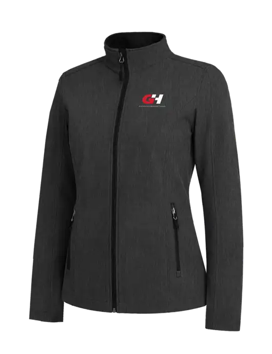Black Charcoal Heather Womens Core Soft Shell Jacket w/G&H Logo