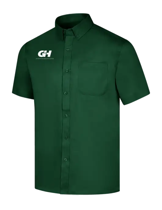 Short Sleeve Dark Green Superpro React Twill Shirt w/G&H Logo