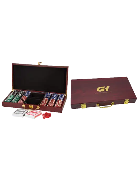 Rosewood Poker Set, 300 Chips w/G&H Logo