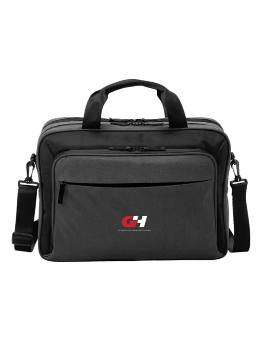 Travel Exec Graphite Heather/Black Laptop Briefcase w/G&H Logo