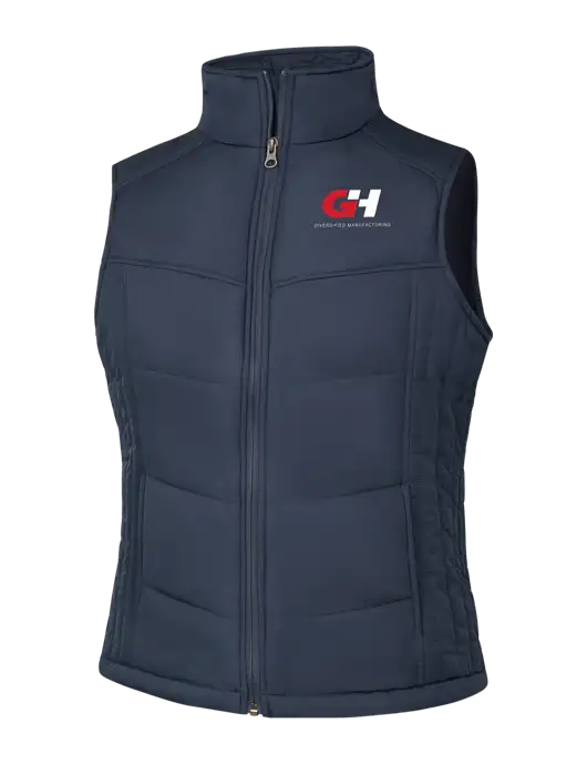  Womens Dark Slate/Black Puffy Vest w/G&H Logo