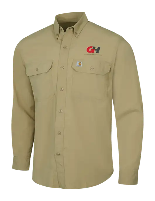Carhartt Force Dark Tan Solid Long Sleeve Shirt w/G&H Logo
