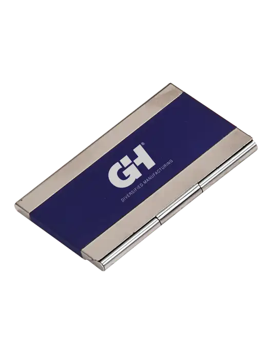 Blue 3.75 x 2.5 Business Card Holder w/G&H Logo