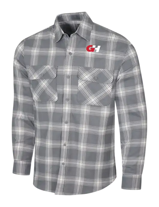 Medium Grey/Cream Plaid Flannel Shirt w/G&H Logo