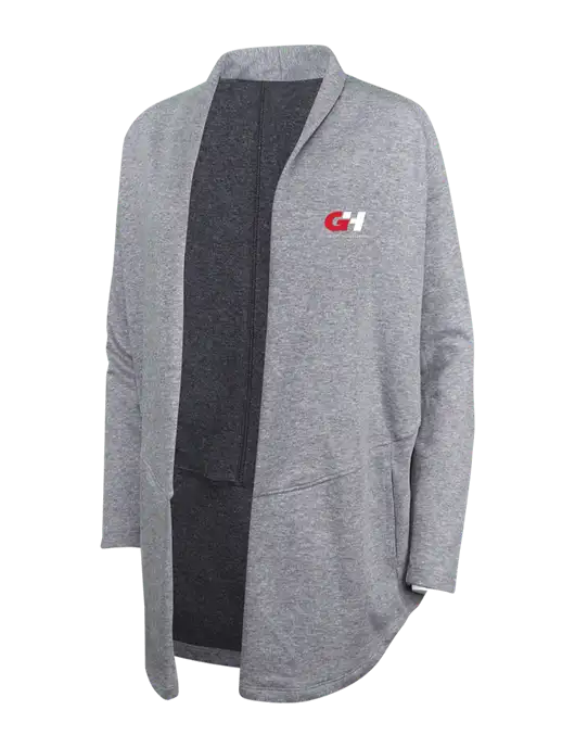 Medium Heather Grey/Char Heather Womens Interlock Cardigan w/G&H Logo