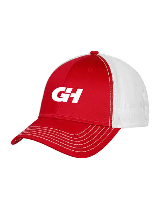 Red/White Mesh Trucker Cap Snap Back w/G&H Logo