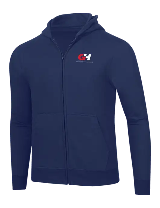 Navy 8.5 oz Ring Spun Zip Hooded Sweatshirt w/G&H Logo