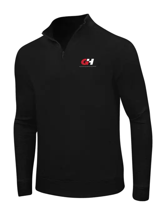 Deep Black/Charcoal Heather Interlock 1/4 Zip w/G&H Logo