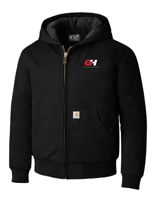 Carhartt Black Quilted-Flannel-Lined Duck Active Jacket w/G&H Logo