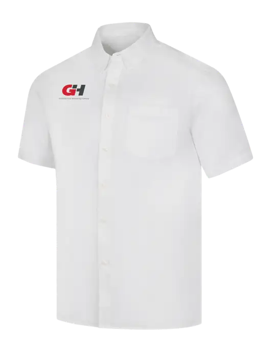 Short Sleeve White Superpro React Twill Shirt w/G&H Logo