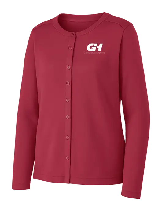 Rich Red Womens Concept Stretch Button-Front Cardigan Sweater w/G&H Logo