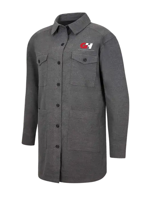 Mercer+Mettle Womens Medium Grey Heather Long Sleeve Twill Overshirt w/G&H Logo
