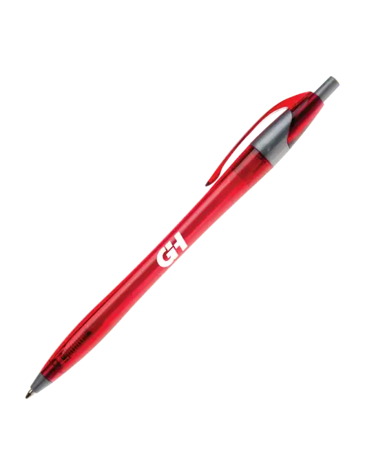 Novella Translucent Red/Silver Jewel Pen - Blue Ink w/G&H Logo