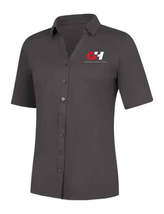 Womens Dark Grey City Stretch Top w/G&H Logo