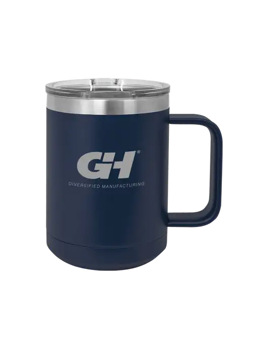 Polar Camel 15 oz Powder Coated Navy Vacuum Insulated Mug with Slider Lid w/G&H Logo