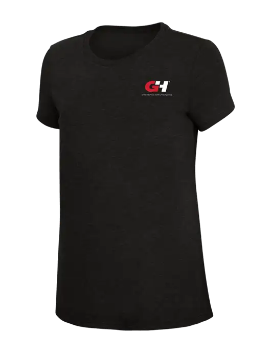 Womens Simply Soft Black 4.5oz Poly/Combed Ring Spun Cotton T-Shirt w/G&H Logo