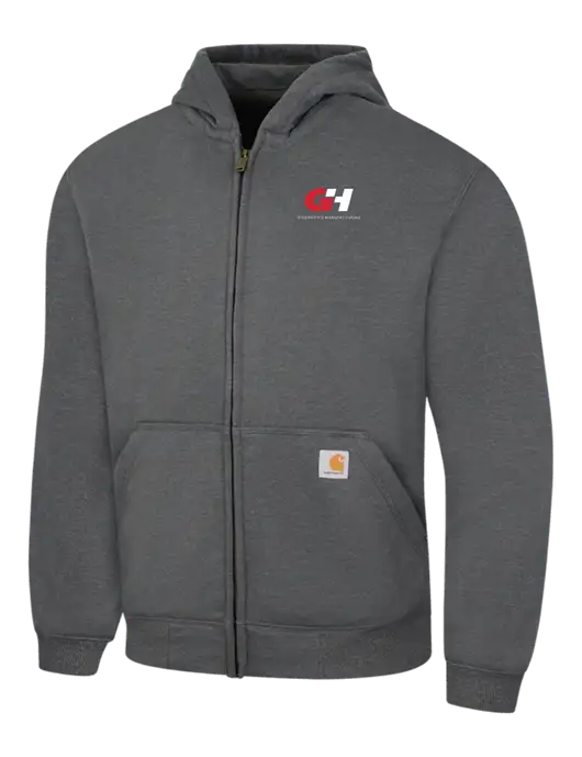 Carhartt Dark Grey Heather Rain Defender Paxton Heavyweight Hooded Zip-Front Sweatshirt w/G&H Logo