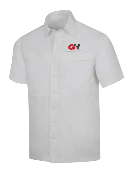 White Short Sleeve UV Daybreak Shirt w/G&H Logo
