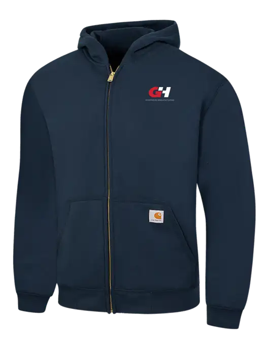 Carhartt Navy Midweight Hooded Zip-Front Sweatshirt w/G&H Logo