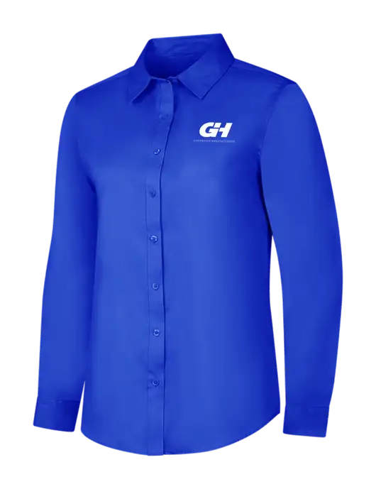 Womens Long Sleeve Dark Royal Superpro React Twill Shirt w/G&H Logo