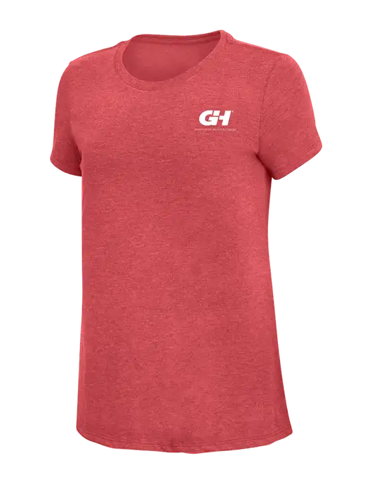 Womens Simply Soft Red Frost 4.5oz Poly/Combed Ring Spun Cotton T-Shirt w/G&H Logo