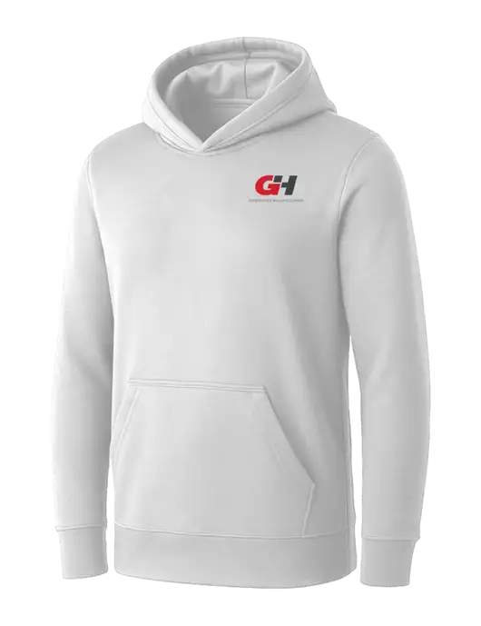 Womens White Core Fleece Pullover Hooded Sweatshirt w/G&H Logo