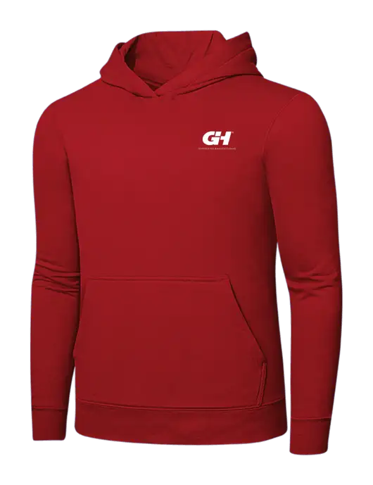 Bright Red 8.5 oz Ring Spun Hooded Sweatshirt w/G&H Logo