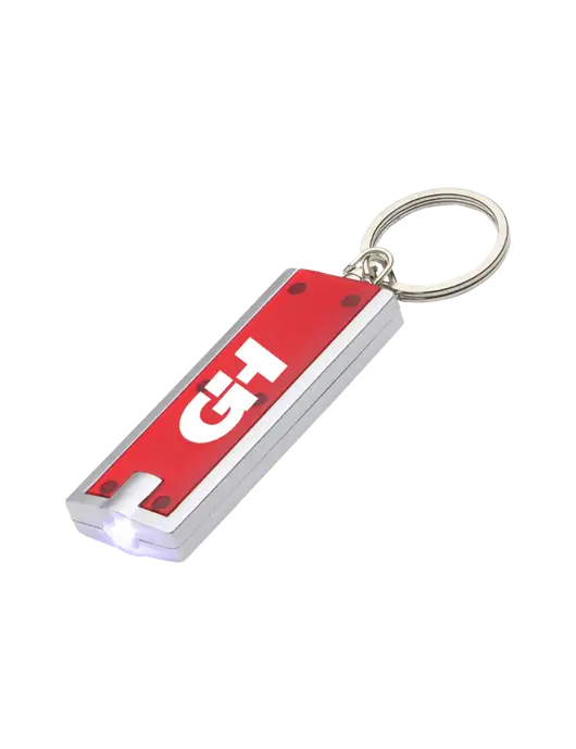 Simple Touch Red LED Keychain w/G&H Logo