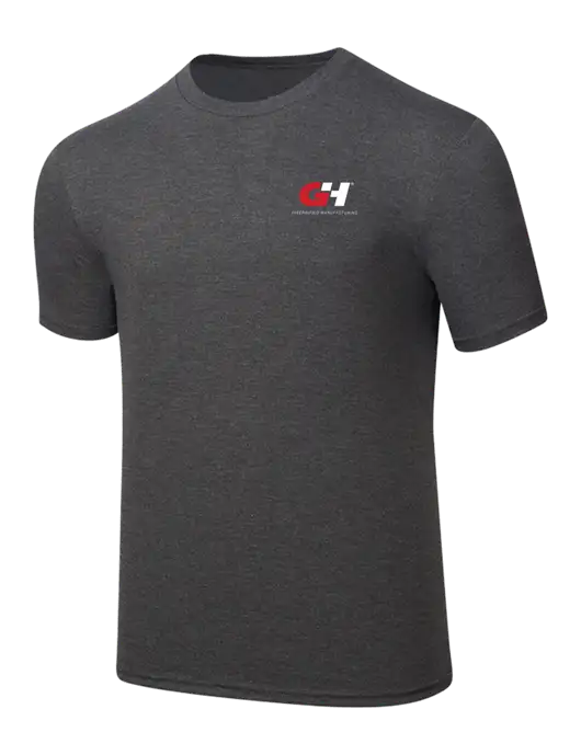 Simply Soft Heathered Charcoal 4.5oz  Poly/Combed Ring Spun Cotton T-Shirt w/G&H Logo