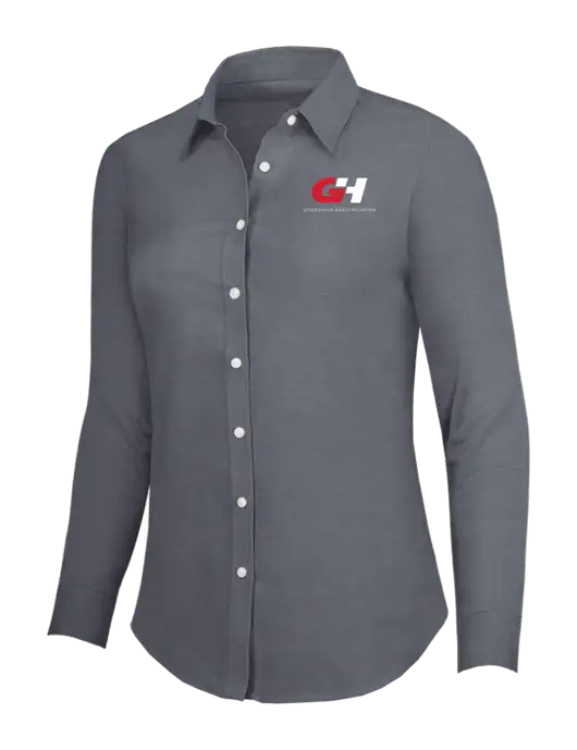 Dark Grey Womens SuperPro Oxford Shirt w/G&H Logo