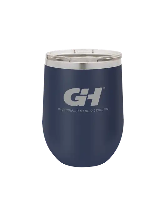 Polar Camel 12 oz Powder Coated Navy Vacuum Insulated Stemless Wine Tumbler w/G&H Logo