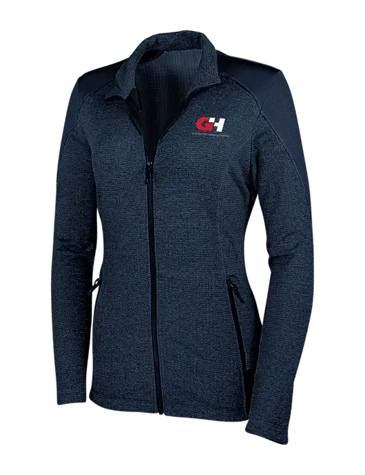 Navy Womens Grid Fleece Jacket w/G&H Logo