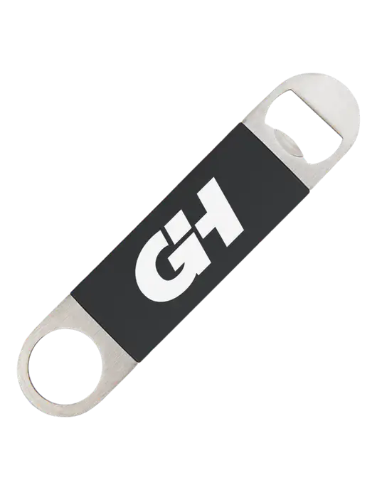 Black Bottle Opener with Silicone Grip w/G&H Logo