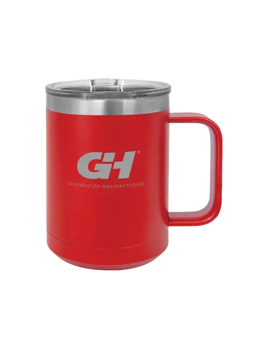 Polar Camel 15 oz Powder Coated Red Vacuum Insulated Mug with Slider Lid w/G&H Logo
