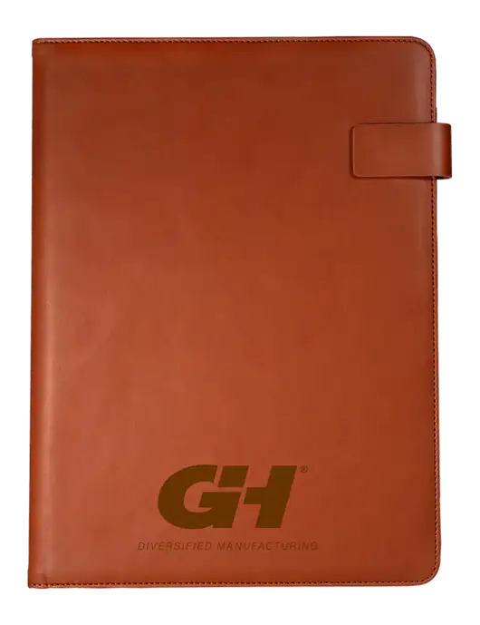 Leeman Light Brown Tuscany Tech Padfolio 9 x 12.125 w/G&H Logo