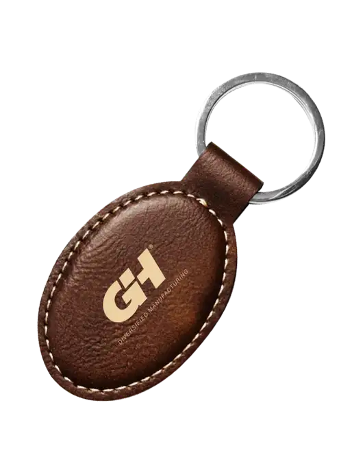 Rustic Leatherette Oval Keychain w/G&H Logo