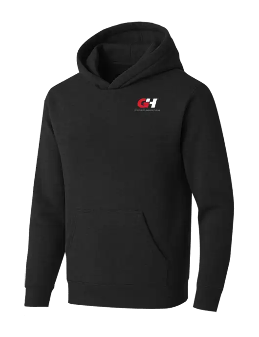 BELLA+CANVAS Black Heather Sponge Fleece Pullover Hoodie w/G&H Logo