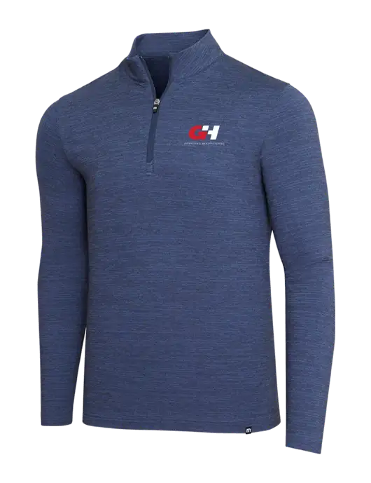 TravisMathew Navy Heather Crestview 1/4 Zip w/G&H Logo