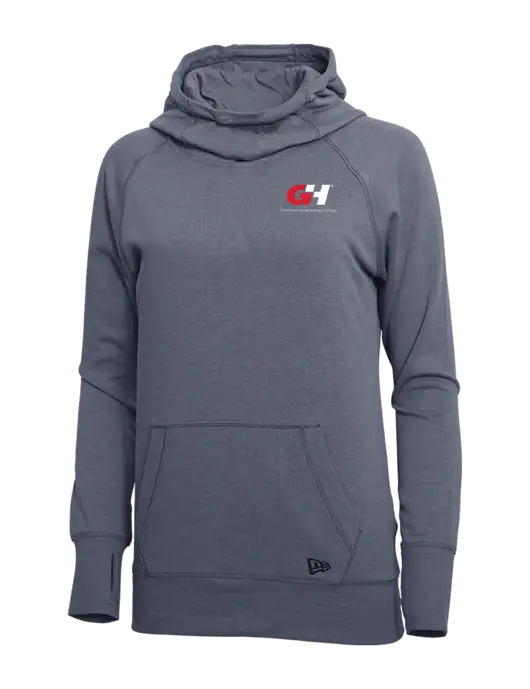 New Era True Navy Heather Womens Tri-Blend Fleece Pullover Hoodie w/G&H Logo