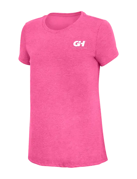 Womens Simply Soft Fuchsia Frost 4.5oz Poly/Combed Ring Spun Cotton T-Shirt w/G&H Logo