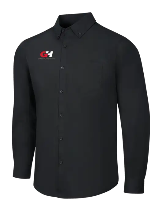 Black Long Sleeve Carefree Poplin Shirt w/G&H Logo