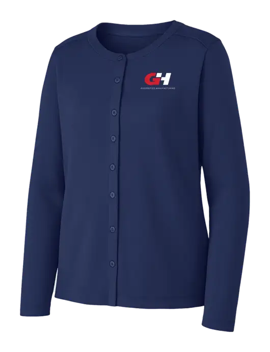 Dress Blue Navy Womens Concept Stretch Button-Front Cardigan Sweater w/G&H Logo