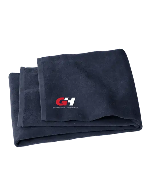 Navy Beach Towel w/G&H Logo