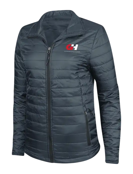 Navy Womens Puffy Packable Jacket w/G&H Logo