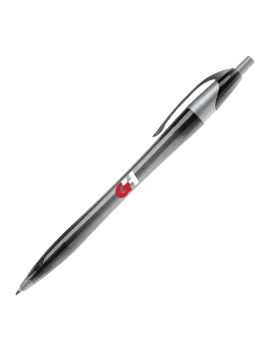 Novella Translucent Black/Silver Jewel Pen - Blue Ink w/G&H Logo