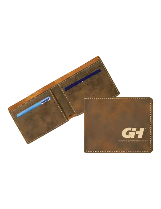 Rustic Leatherette Bifold Wallet w/G&H Logo