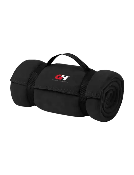 Casual Black Fleece Blanket With Strap w/G&H Logo