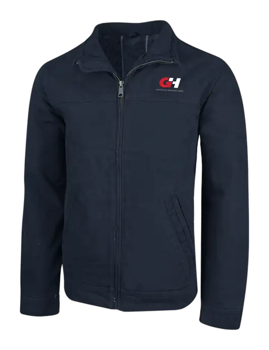 Cornerstone Navy Washed Duck Cloth Flannel Lined Work Jacket w/G&H Logo